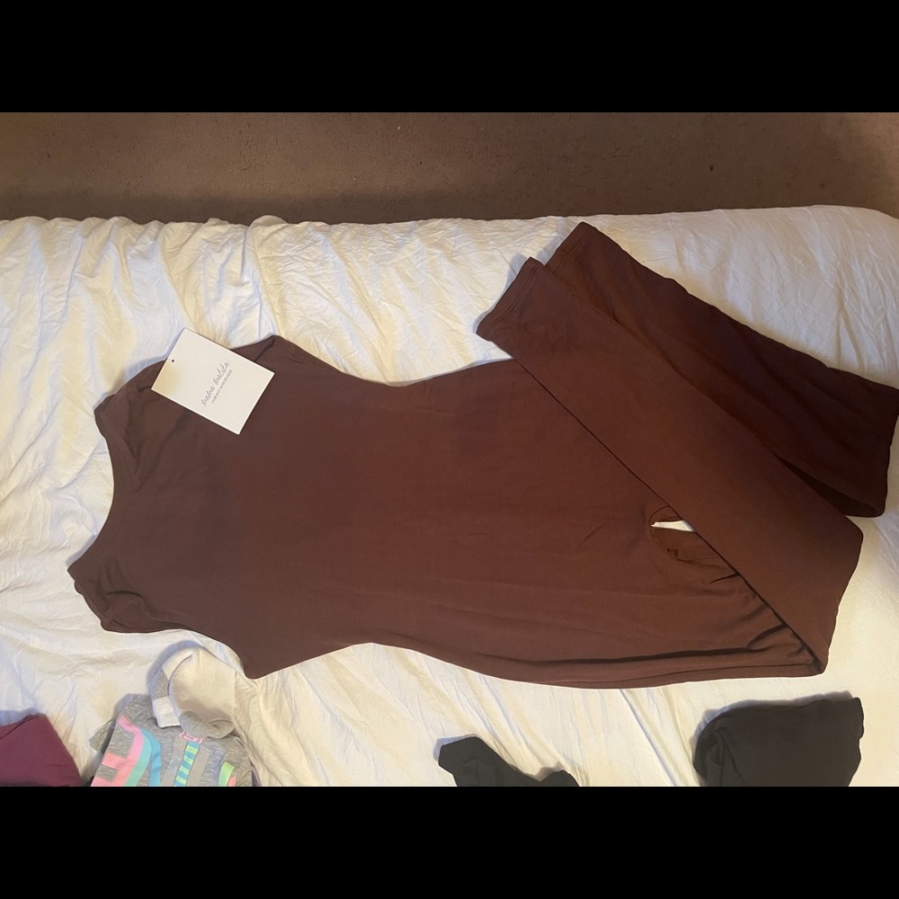 NWT naked wardrobe M chocolate colored jumpsuit